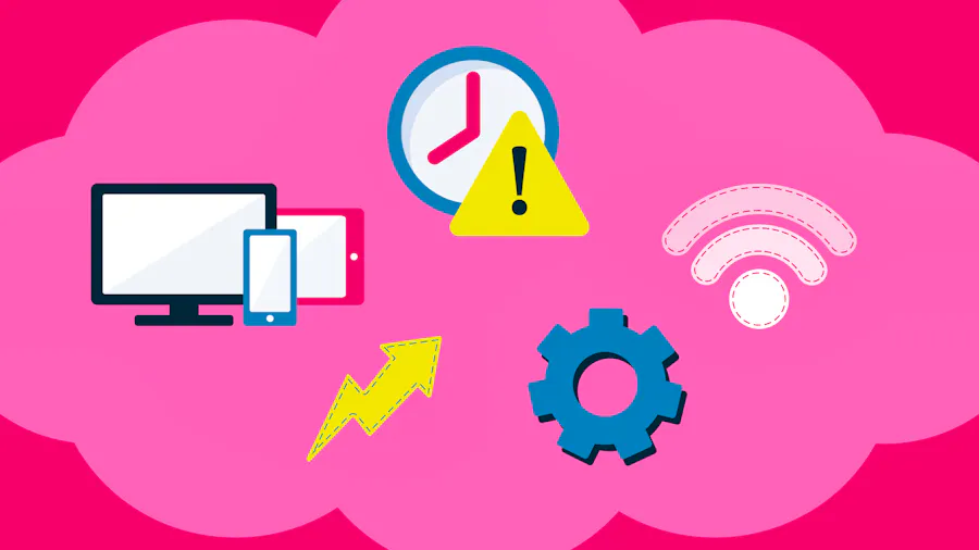 Some icons indicating common reasons for slow broadband.