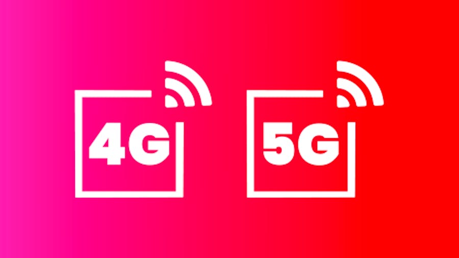 Icons representing 4G and 5G connectivity.