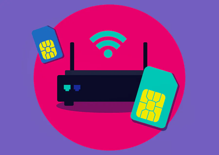 A router with two SIM cards either side.