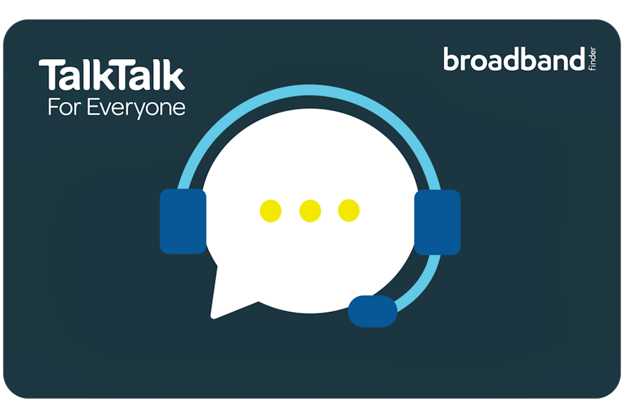 TalkTalk live chat image showing speech bubble with earphones